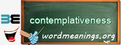 WordMeaning blackboard for contemplativeness